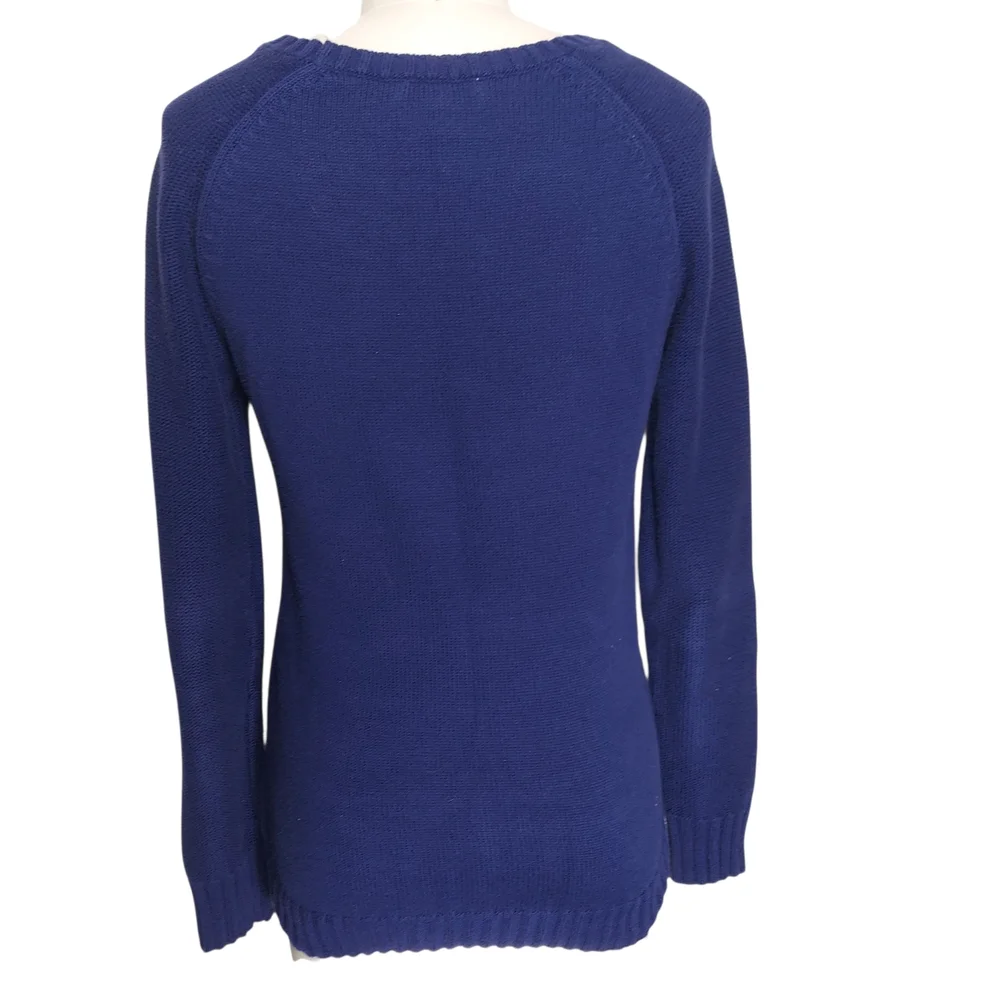 Old Navy Navy Blue Sweater with White & Light Blue Reindeer
